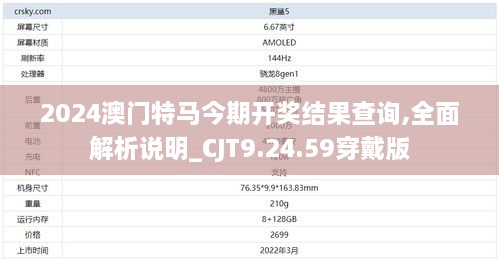 2024澳門特馬今期開獎結果查詢,全面解析說明_CJT9.24.59穿戴版