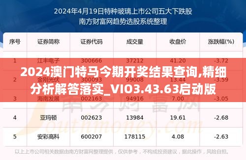 2024澳門特馬今期開獎結(jié)果查詢,精細(xì)分析解答落實_VIO3.43.63啟動版