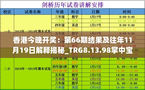 香港今晚開獎：第66期結果及往年11月19日解釋揭秘_TRG8.13.98掌中寶