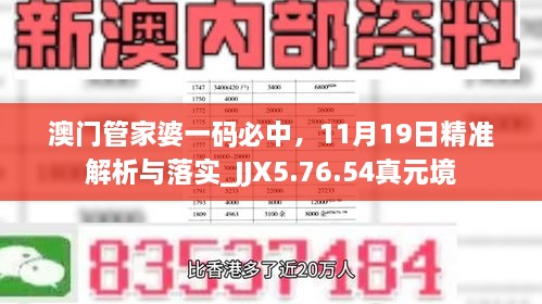 澳門管家婆一碼必中，11月19日精準(zhǔn)解析與落實_JJX5.76.54真元境