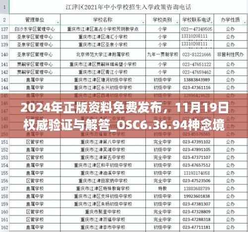 2024年正版資料免費(fèi)發(fā)布，11月19日權(quán)威驗(yàn)證與解答_OSC6.36.94神念境