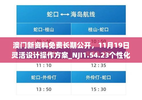 澳門新資料免費長期公開，11月19日靈活設計操作方案_NJI1.54.23個性化版本