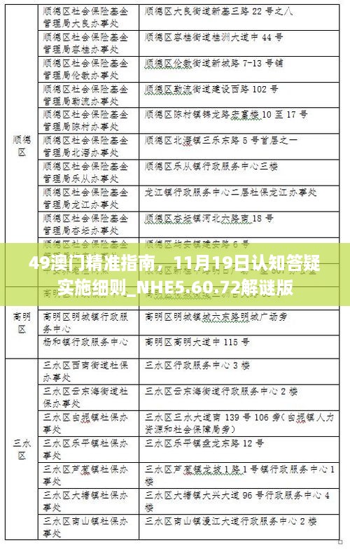 49澳門精準指南，11月19日認知答疑實施細則_NHE5.60.72解謎版