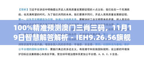 100%精準(zhǔn)預(yù)測澳門三肖三碼，11月19日智慧解答解析 - IEH9.26.56旗艦版