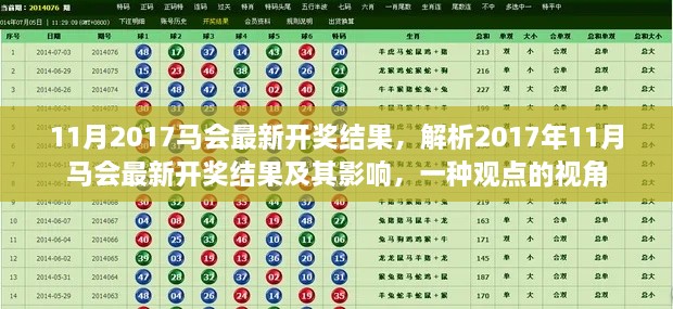 2017年11月馬會(huì)最新開獎(jiǎng)結(jié)果分析與影響，一種觀點(diǎn)的視角