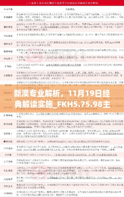 新澳專業(yè)解析，11月19日經(jīng)典解讀實施_FKH5.75.98主力版