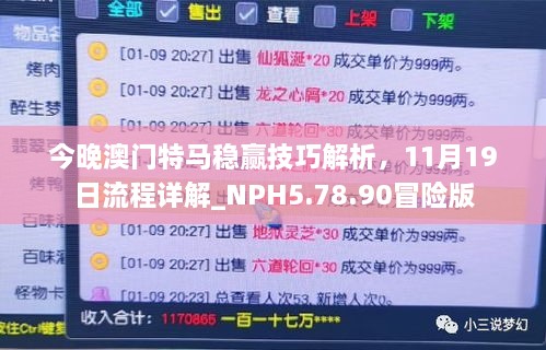 今晚澳門特馬穩(wěn)贏技巧解析，11月19日流程詳解_NPH5.78.90冒險(xiǎn)版