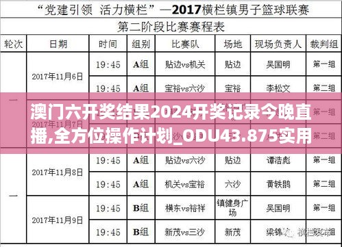 澳門六開獎結(jié)果2024開獎記錄今晚直播,全方位操作計劃_ODU43.875實用版