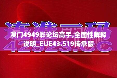 澳門4949彩論壇高手,全面性解釋說明_EUE43.519傳承版