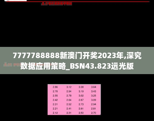 7777788888新澳門開獎(jiǎng)2023年,深究數(shù)據(jù)應(yīng)用策略_BSN43.823遠(yuǎn)光版