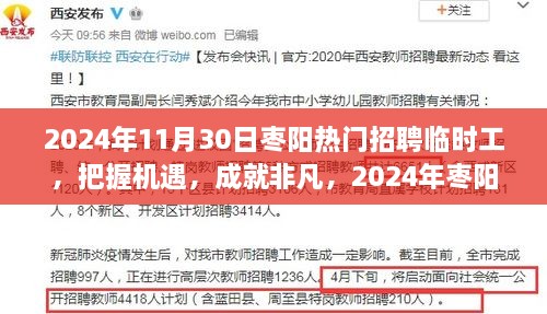 2024年棗陽熱門招聘臨時工，把握機(jī)遇，展翅高飛