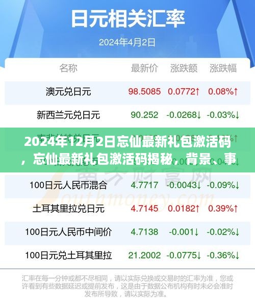 揭秘忘仙最新禮包激活碼，背景、事件與影響回顧（2024年12月版）