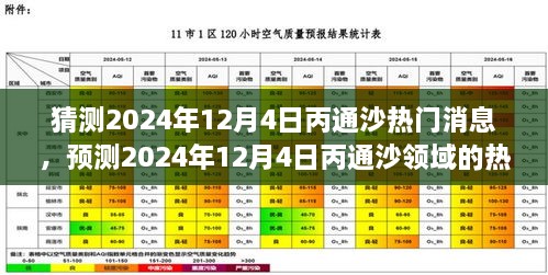 2024年12月4日丙通沙熱門話題預(yù)測(cè)，領(lǐng)域動(dòng)態(tài)與市場(chǎng)熱議