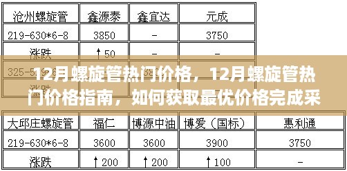 12月螺旋管熱門價格解析與采購指南，獲取最優(yōu)價格，輕松完成采購任務