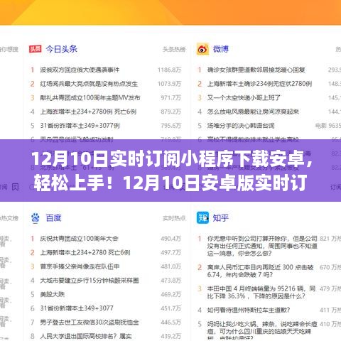 12月10日安卓版實時訂閱小程序下載教程，初學(xué)者與進階用戶指南