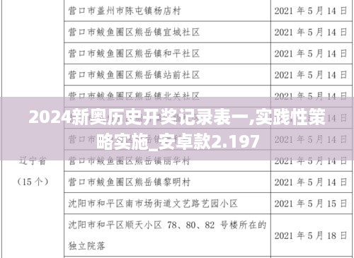 2024新奧歷史開獎記錄表一,實踐性策略實施_安卓款2.197