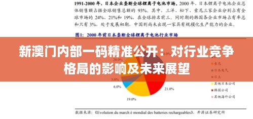 新澳門內部一碼精準公開：對行業(yè)競爭格局的影響及未來展望