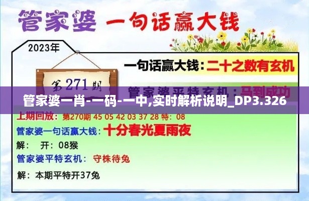 管家婆一肖-一碼-一中,實(shí)時(shí)解析說明_DP3.326