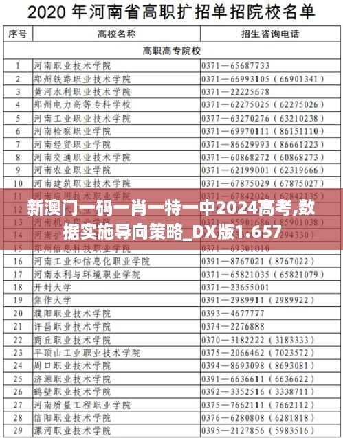 新澳門一碼一肖一特一中2024高考,數(shù)據(jù)實施導向策略_DX版1.657