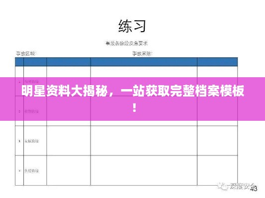 明星資料大揭秘，一站獲取完整檔案模板！