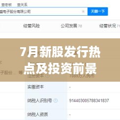 7月新股發(fā)行熱點(diǎn)及投資前景深度解析，上市股票一覽