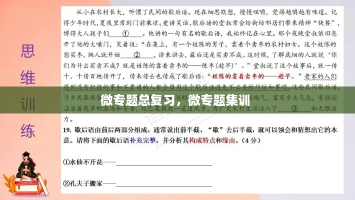 微專題總復習，微專題集訓 