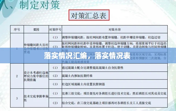 落實(shí)情況匯編，落實(shí)情況表 